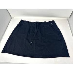 Calvin Klein Performance Women Skirt Solid Black Size XL Cotton Blend Activewear